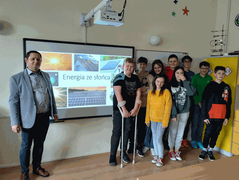 Energia odnawialna - wizyta Ekodoradcy  z Gminy Kamionka Wielka w szkole