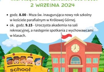 Harmonogram rozpoczęcia roku szkolnego 2024/2025